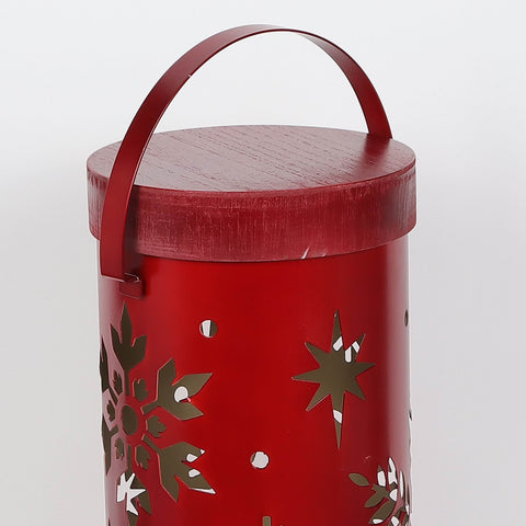 Christmas8*21.0''Red  Metal Lantern Décor | Christmas Decor | Festive Holiday Decoration