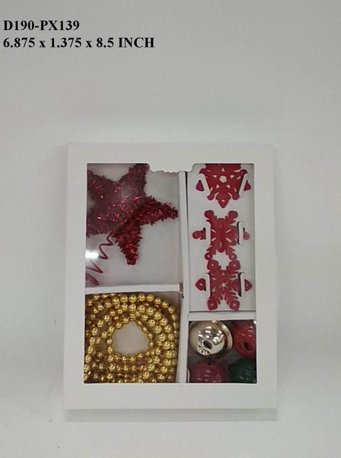 S/12 Metal Mini Christmas Tree Trimming Set