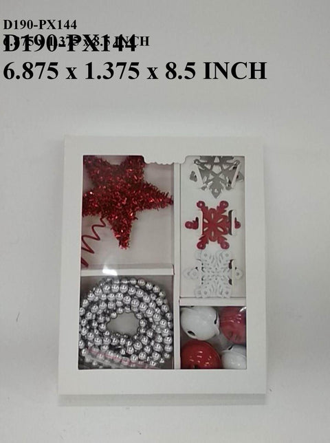S/12 Metal Mini Christmas Tree Trimming Set