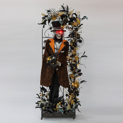 6.5FT Life-Size Halloween Standing Skeleton Décor – Realistic Poseable Prop for Spooky Decorations