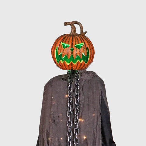 12FT Halloween Lighted Standing Ghost Face Pumpkin Décor – Large Outdoor Halloween Decoration