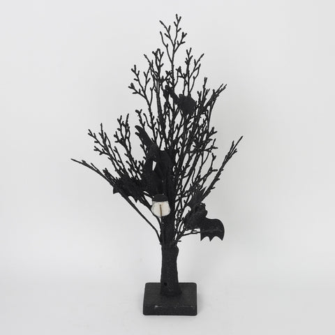 9.0*19.0''Black Tree Trunk Décor W/Crows