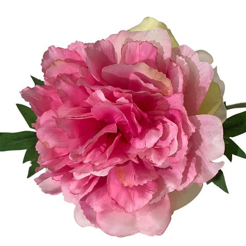 24" Pink Peony Spray