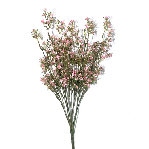 21.5" Pink Mini Flower Bush X 14