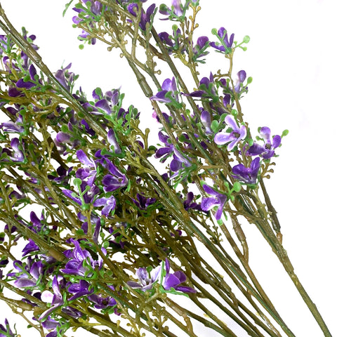 21.5" Purple Mini Flower Bush X 15