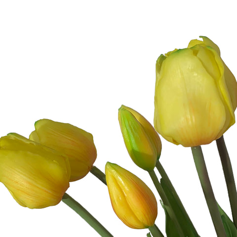 Ensemble de tulipes jaunes au touchée frais de 19 po