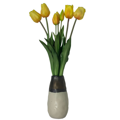 Ensemble de tulipes jaunes au touchée frais de 19 po