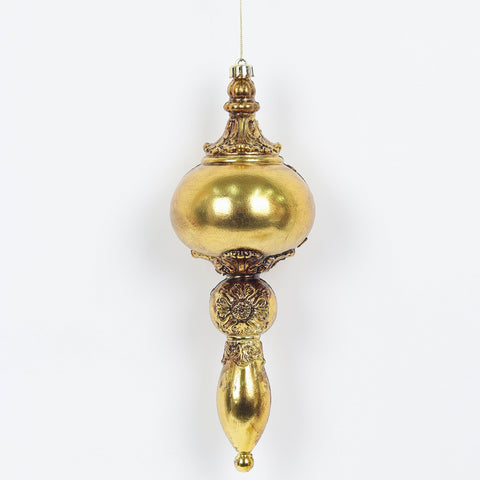 12.5 In Gold Finial Assorted Ornament