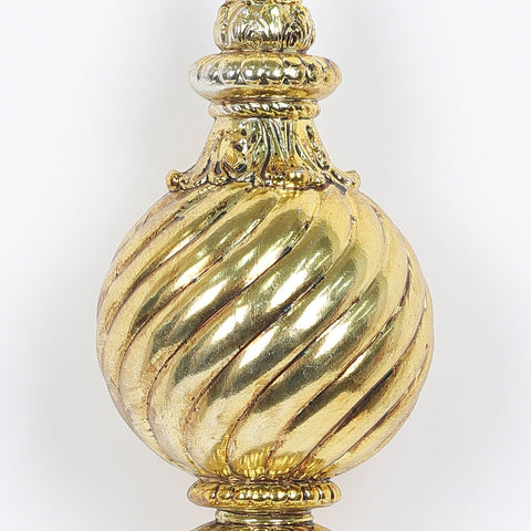12.5 In Gold Finial Assorted Ornament