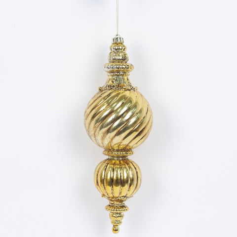12.5 In Gold Finial Assorted Ornament