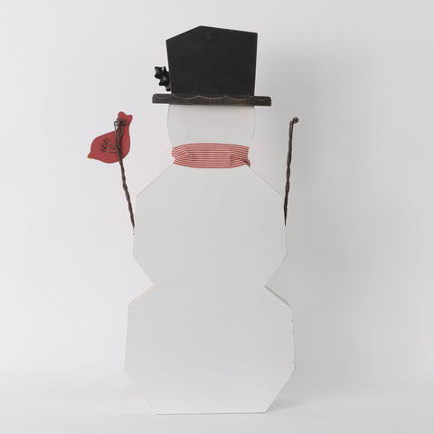 24" Wood Snowman Christmas Decoration – Rustic Indoor/Outdoor Holiday Decor