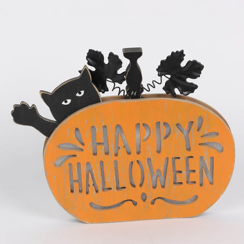10*1*8‘’Happy Halloween Table Décor W/Lite