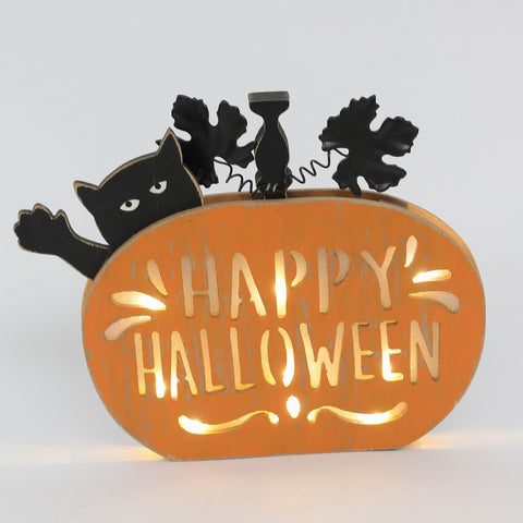 10*1*8‘’Happy Halloween Table Décor W/Lite