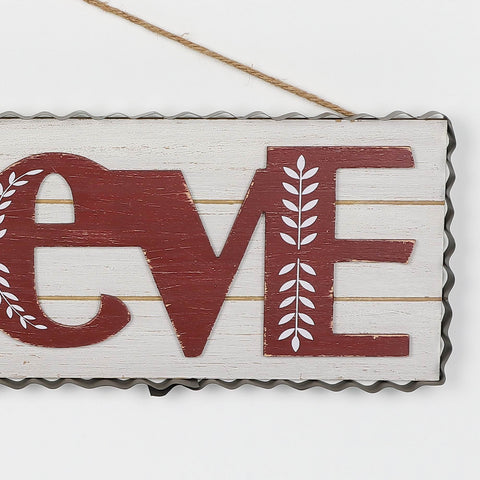 Christmas 27.5*1.0*7.75''Mdf Believe Sign Wall Hanger | Christmas Decor | Festive Holiday Decoration