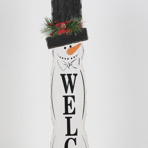 Christmas 7.5*0.5*42.0''Mdf Welcome Sign Décor | Christmas Decor | Festive Holiday Decoration
