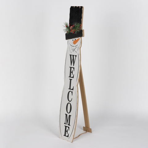Christmas 7.5*0.5*42.0''Mdf Welcome Sign Décor | Christmas Decor | Festive Holiday Decoration