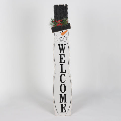 Christmas 7.5*0.5*42.0''Mdf Welcome Sign Décor | Christmas Decor | Festive Holiday Decoration