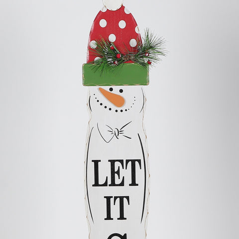 Christmas 7.25*0.5*42.0''Mdf Let It Snow Sign Décor | Christmas Decor | Festive Holiday Decoration