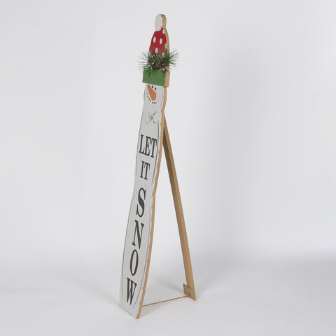 Christmas 7.25*0.5*42.0''Mdf Let It Snow Sign Décor | Christmas Decor | Festive Holiday Decoration