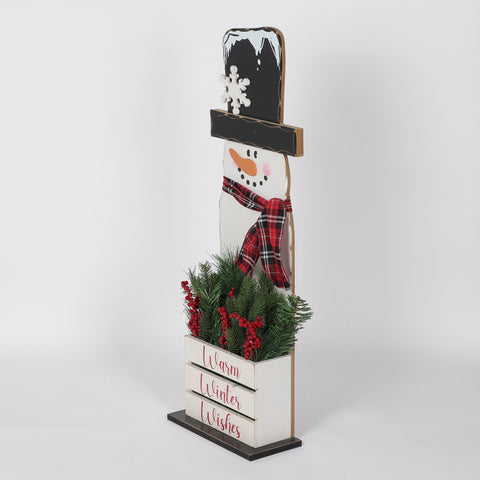 Christmas 10.5*5.0*32.0''Mdf Snowman Décor | Christmas Decor | Festive Holiday Decoration