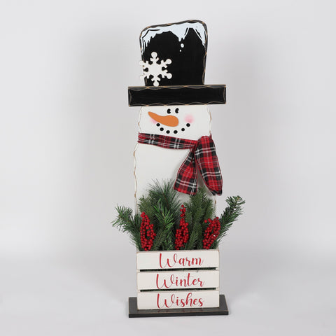 Christmas 10.5*5.0*32.0''Mdf Snowman Décor | Christmas Decor | Festive Holiday Decoration