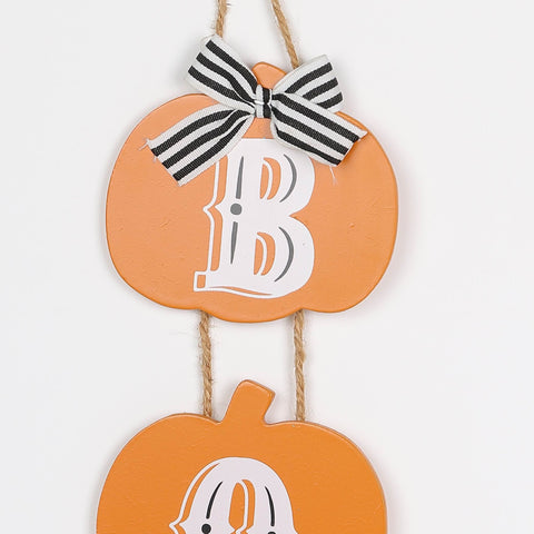 4.125*0.125*12.5‘’Halloween Boo Pumpkin Wall Hanger Décor