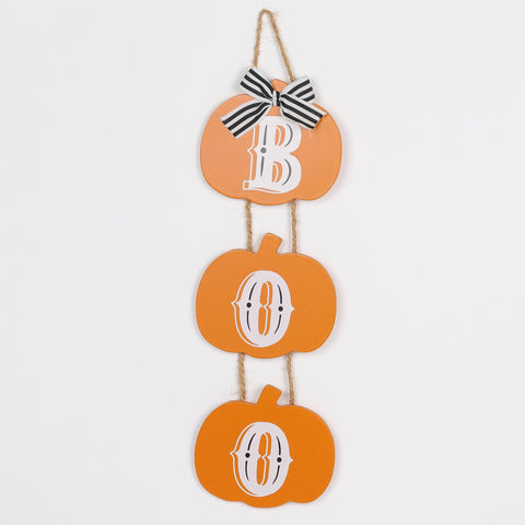 4.125*0.125*12.5‘’Halloween Boo Pumpkin Wall Hanger Décor
