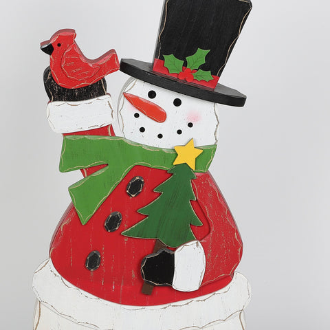 Christmas 13.5*3.625*30.0'' Mdf Snowman Décor | Christmas Decor | Festive Holiday Decoration