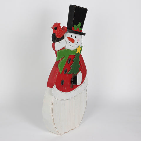 Christmas 13.5*3.625*30.0'' Mdf Snowman Décor | Christmas Decor | Festive Holiday Decoration