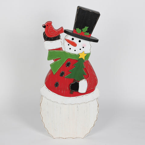 Christmas 13.5*3.625*30.0'' Mdf Snowman Décor | Christmas Decor | Festive Holiday Decoration