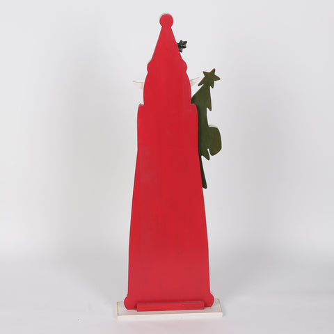 Christmas 11.0*3.875*32.0''Mdf Santa Decor | Christmas Decor | Festive Holiday Decoration