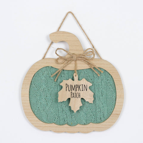 Harvest Blue Autumn Patch Pumpkin Wall Hanger Decor