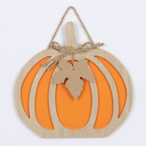 Harvest Orange Pumpkin MDF Wall Hanger Decor