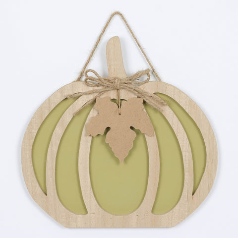 Harvest Green Pumpkin MDF Wall Hanger Decor