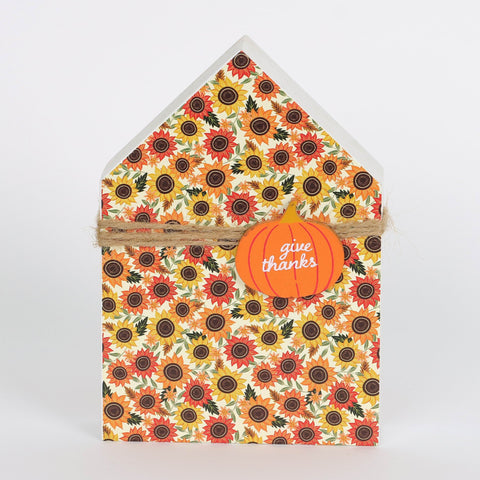 Harvest Two Face Give Thanks MDF Table Decor