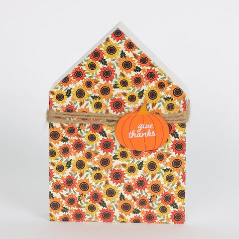 Harvest One Face Give Thanks MDF Table Decor