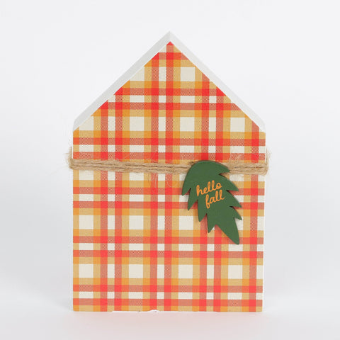 Harvest Two Face Hello Fall MDF Table Decor