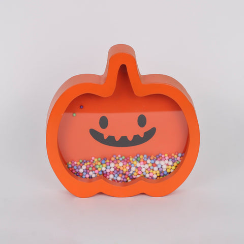 Halloweeen Pumpkin W/ Ghost Head Décor