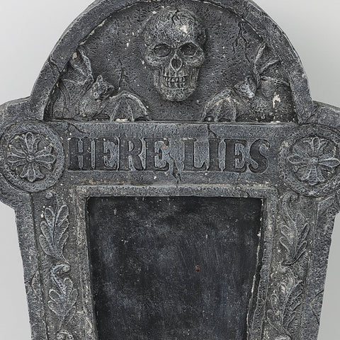 Here Lies Tombstone Décor – Halloween Prop – Spooky Graveyard Decoration