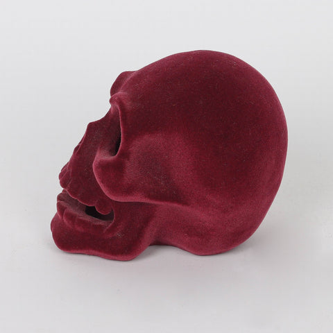 3.5*4.5*4H Puplr Flocking Skull Décor