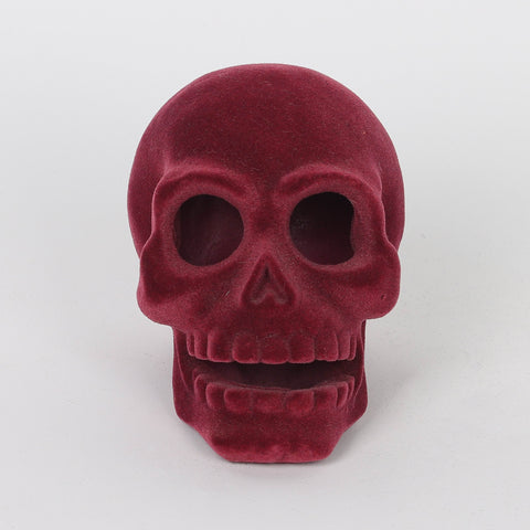 3.5*4.5*4H Puplr Flocking Skull Décor