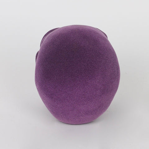 3.25*4.25*3.75'' Purple Flocking Skull Décor
