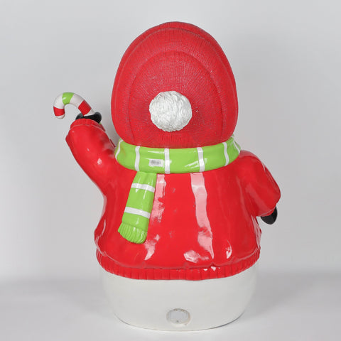 Christmas 32.0*22.0*41.0'' Resin Red Coat Snowman Décor