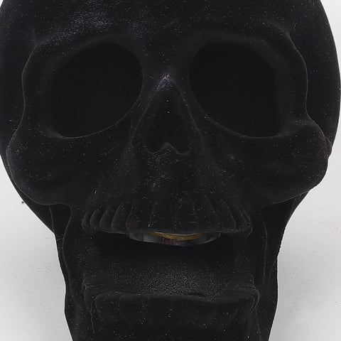 7.875*4.875*5.0''Black Flocking Skull Décor