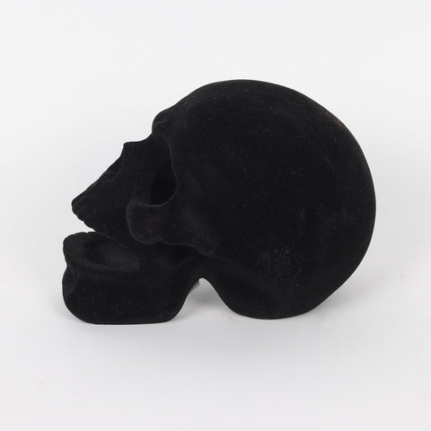 7.875*4.875*5.0''Black Flocking Skull Décor