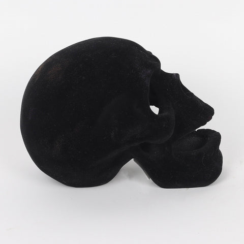 7.875*4.875*5.0''Black Flocking Skull Décor