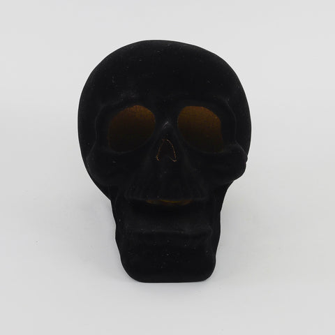 7.875*4.875*5.0''Black Flocking Skull Décor