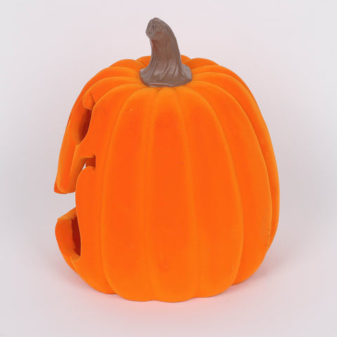 7.5*9.25''Orange Flocking Pumpkin Décor W/Lite