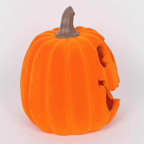 7.5*9.25''Orange Flocking Pumpkin Décor W/Lite