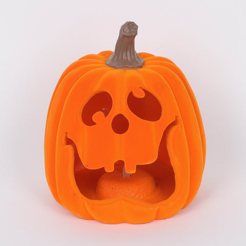 7.5*9.25''Orange Flocking Pumpkin Décor W/Lite